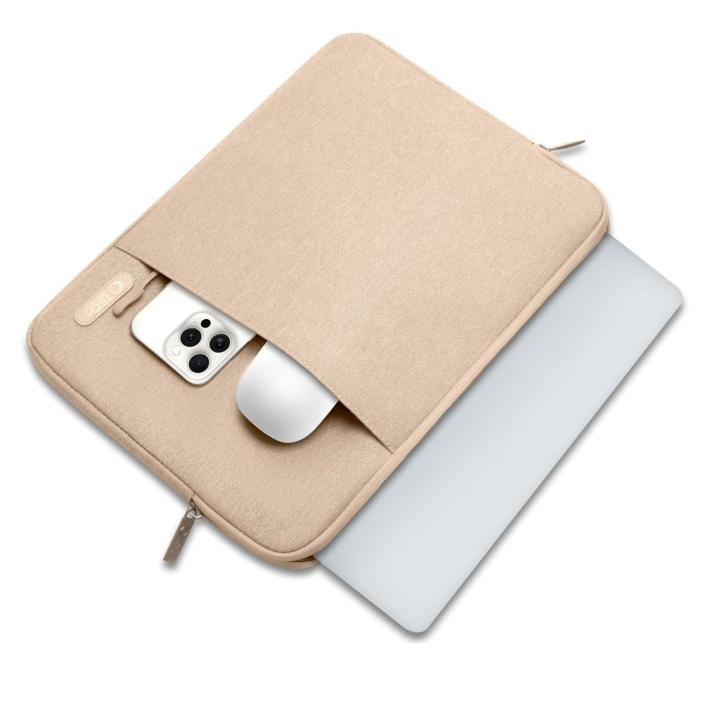 Tech-Protect Sleevy MacBook/Laptop 13-14" Sleeve m. Lomme - Beige