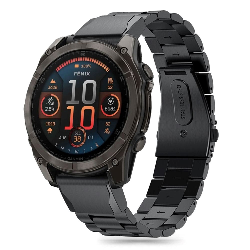 Tech-Protect Garmin Universal 26mm QuickFit Rustfritt Stål Rem - Sort