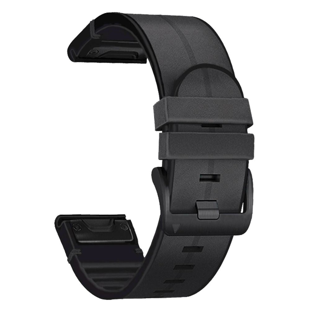 Universal Garmin 26 mm QuickFit-stropp Tech-Protect Kunst Skinnbelagt Silikonstropp - Svart