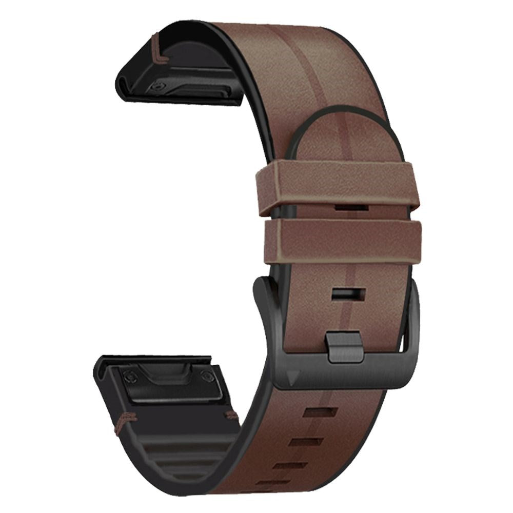 Universal Garmin 26 mm QuickFit-stropp Tech-Protect Kunst Skinnbelagt Silikonstropp - Brun