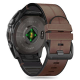 Universal Garmin 26 mm QuickFit-stropp Tech-Protect Kunst Skinnbelagt Silikonstropp - Brun