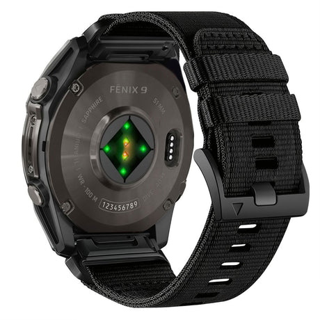 Universal Garmin 26mm QuickFit Tech-Protect Classic Nylon Reim - Svart