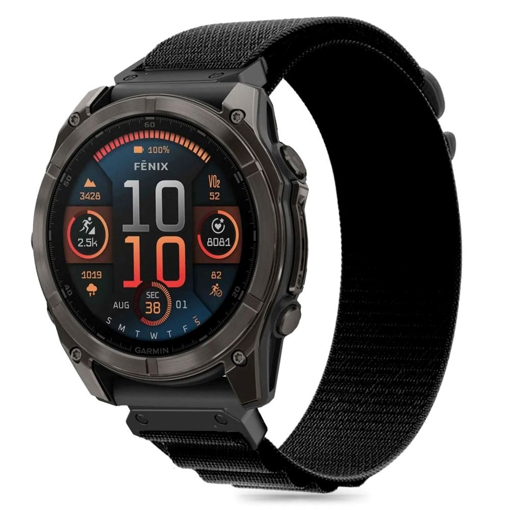 Universal Garmin 26mm QuickFit Tech-Protect Nylon Pro Rem - Svart