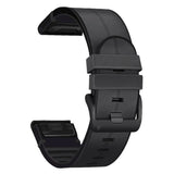 Universal Garmin 22 mm QuickFit-stropp Tech-Protect Kunst Skinnbelagt Silikonstropp - Svart