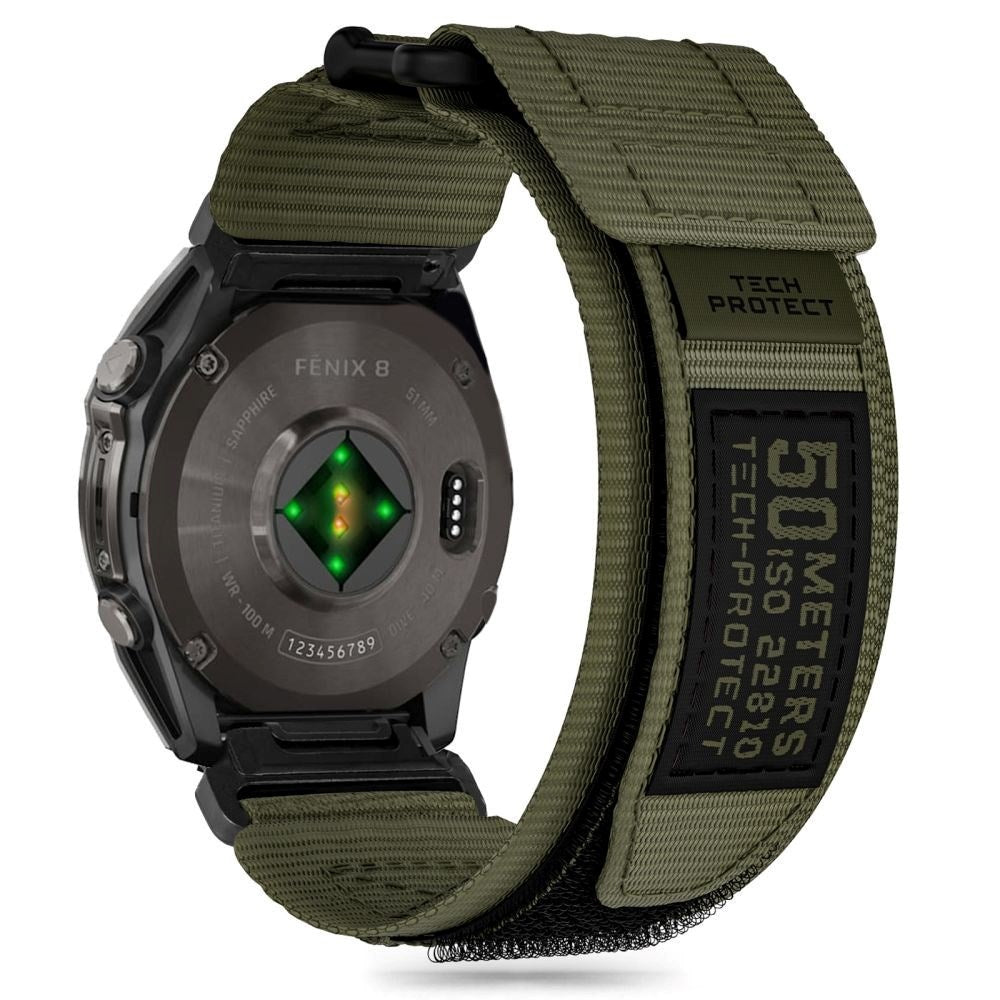 Universal Garmin 22mm QuickFit Tech-Protect Scout Pro Stoffrem - Grønn