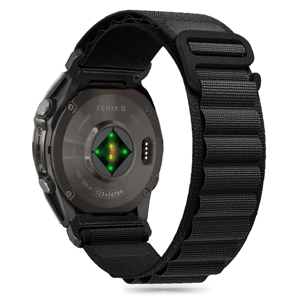 Universal Garmin 22mm QuickFit Tech-Protect Nylon Pro Rem - Svart