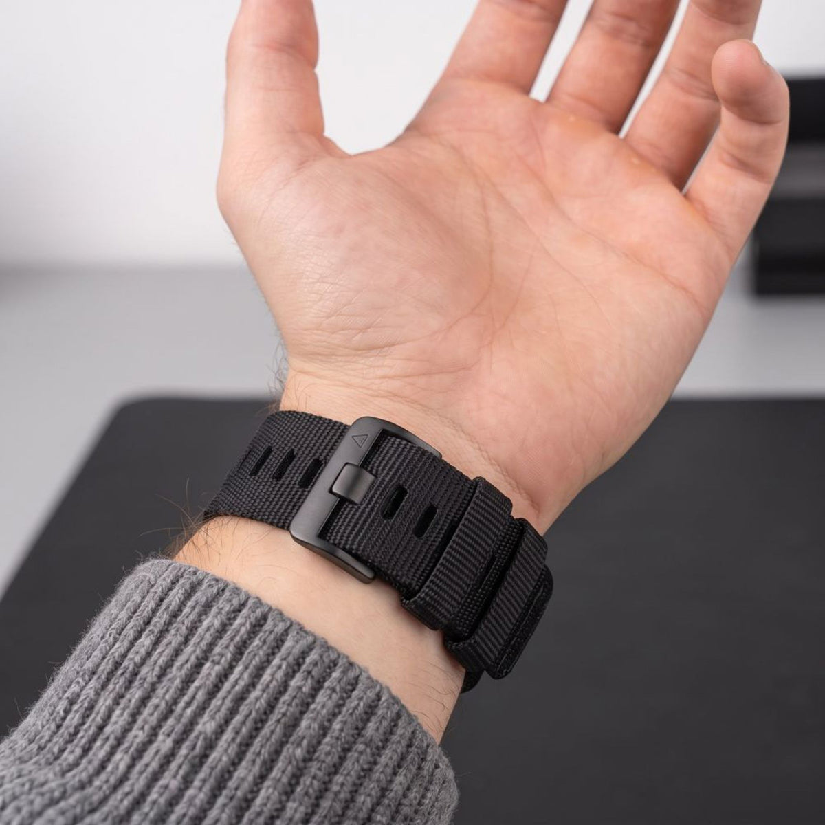 Universal Garmin 22mm QuickFit Tech-Protect Classic Nylon Reim - Svart