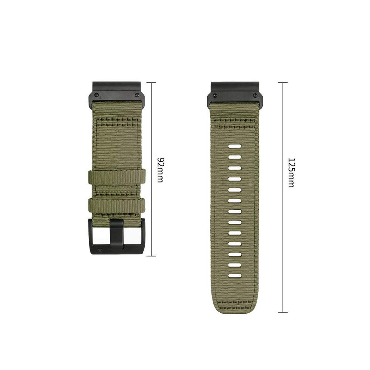 Universal Garmin 26mm QuickFit Tech-Protect Classic Nylon Reim - Grønn