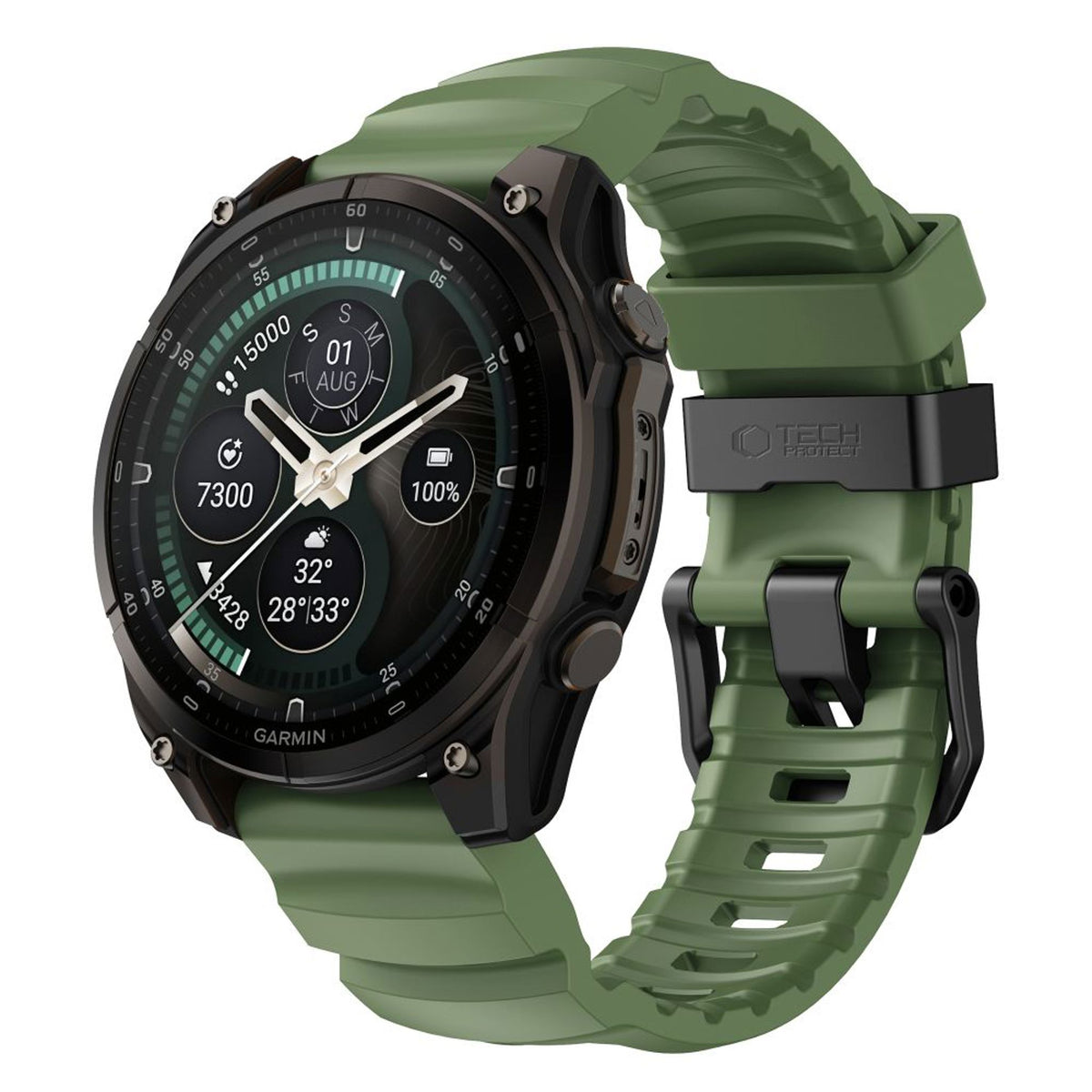 Universal Garmin 22mm QuickFit Tech-Protect Motion Klokkereim - Grønn
