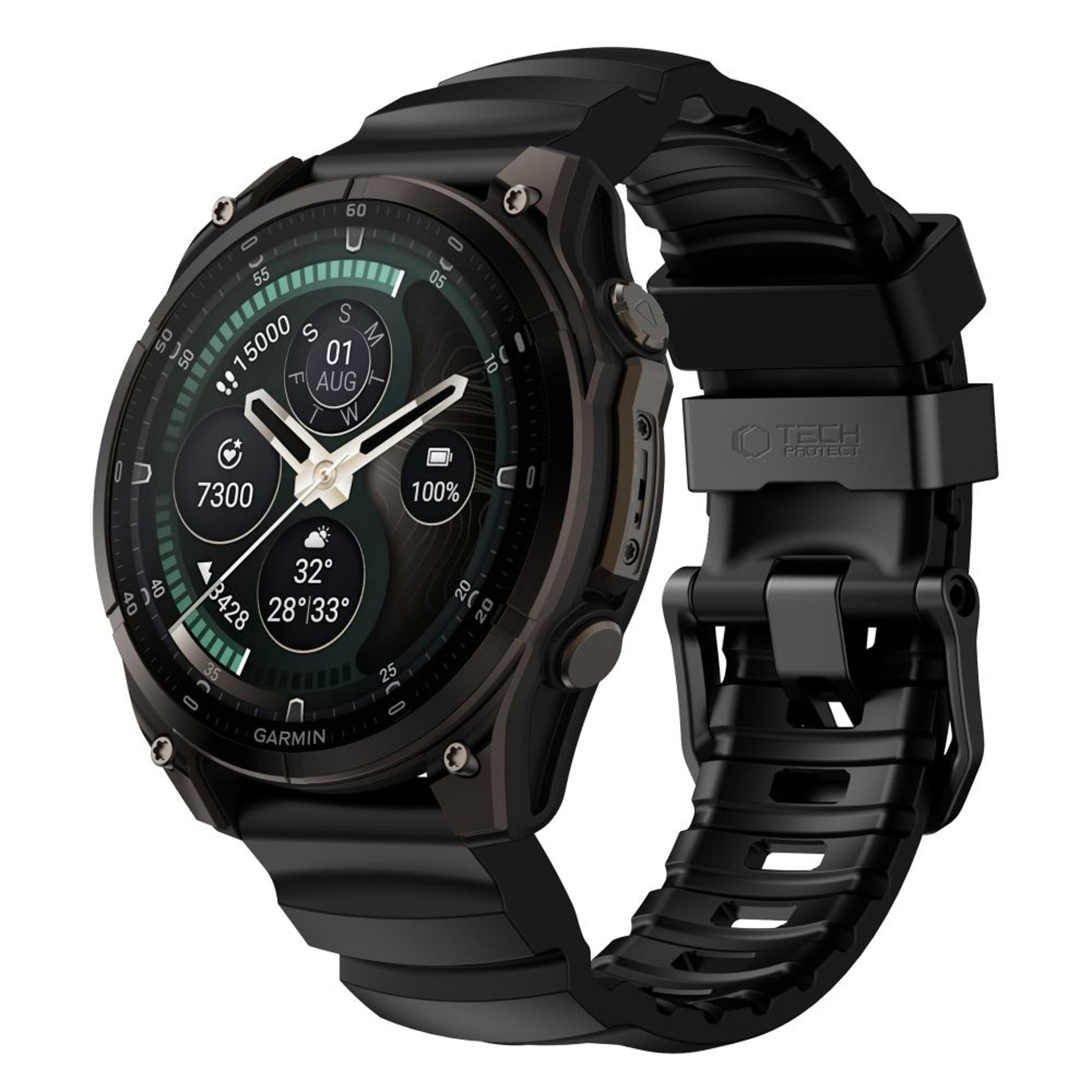 Universal Garmin 26mm QuickFit Tech-Protect Motion Klokkereim - Svart
