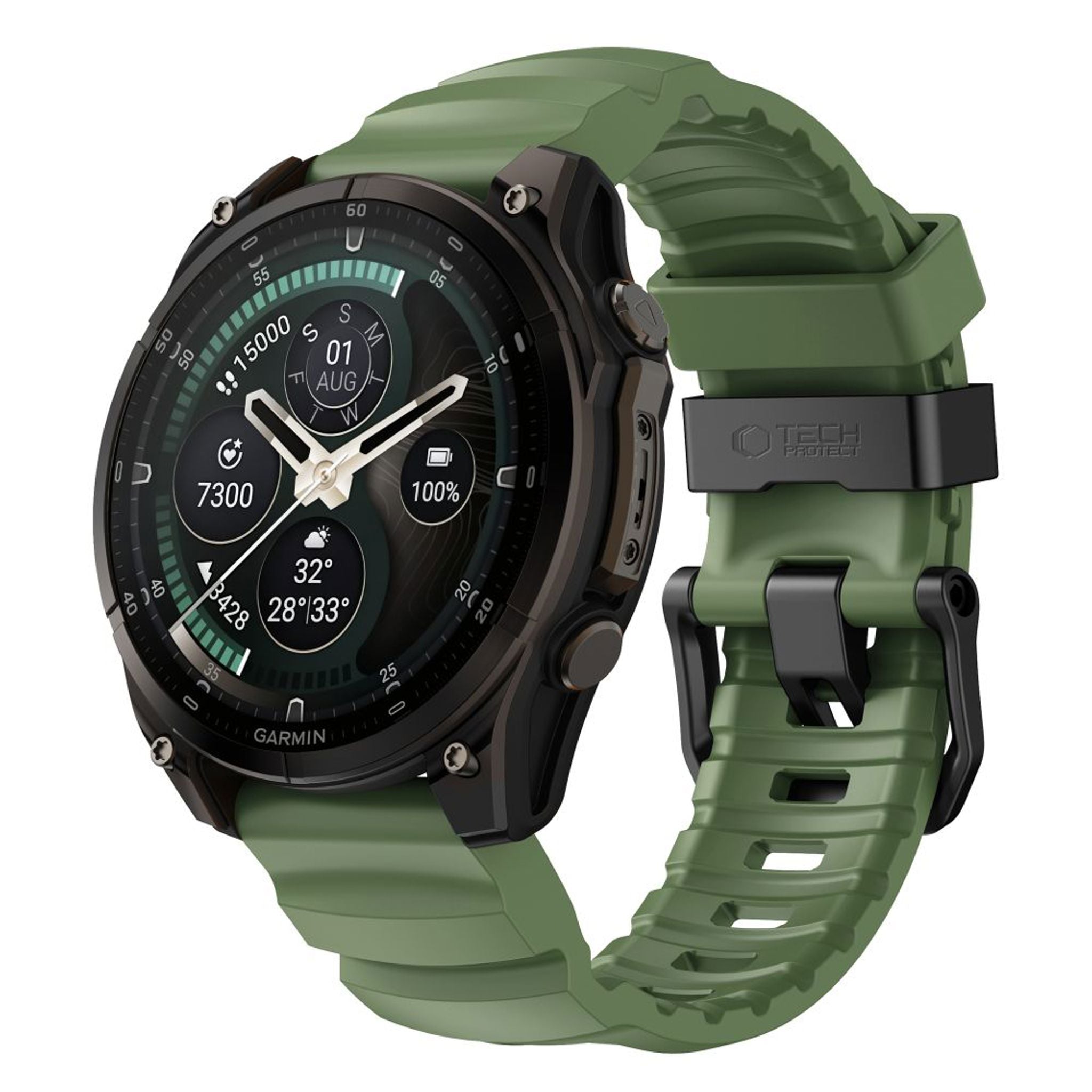 Universal Garmin 26mm QuickFit Tech-Protect Motion Klokkereim - Grønn