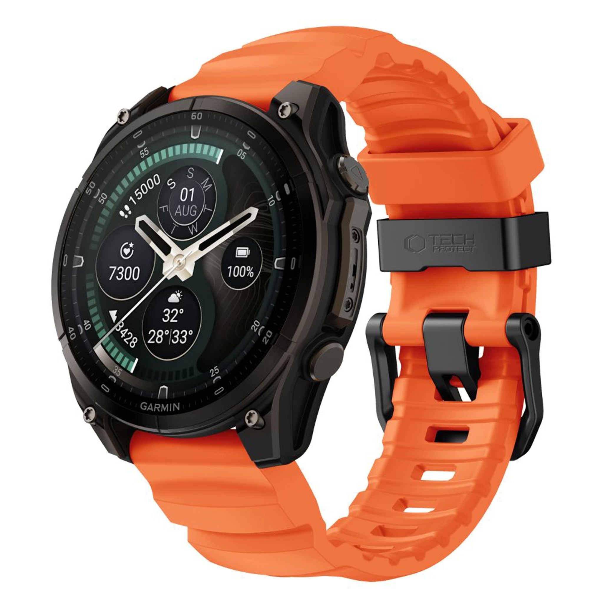 Universal Garmin 26mm QuickFit Tech-Protect Motion Klokkereim - Oransje