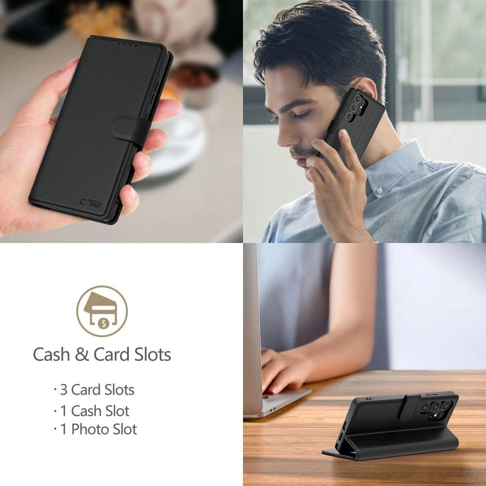 Samsung Galaxy S26+ (Plus) Tech-Protect Flip Deksel med Lommebok - Svart
