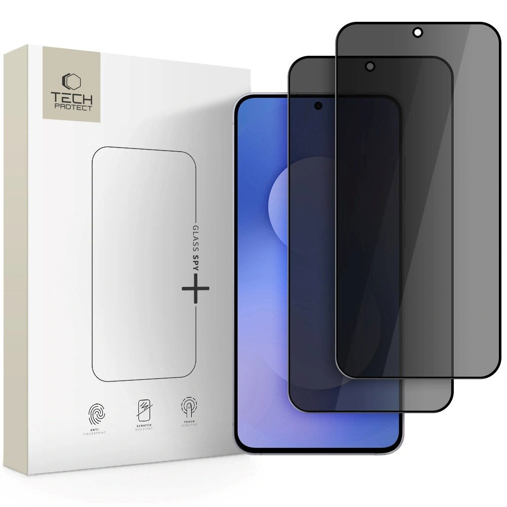 Samsung Galaxy A37 / A57 / S25 FE Tech-Protect Glass Spy+ Skjermbeskyttelsesglass - Privacy Funksjon - 2 stk. - Gjennomsiktig