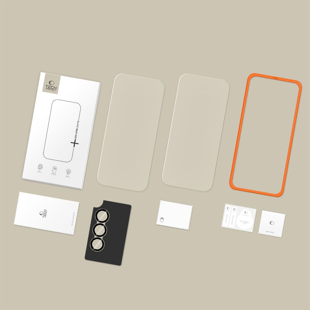 Samsung Galaxy A37 Tech-Protect Easy Set+ Beskyttelsessett m. Skjermbeskyttelsesglass & Kameralinsebeskyttelsesglass - Gjennomsiktig