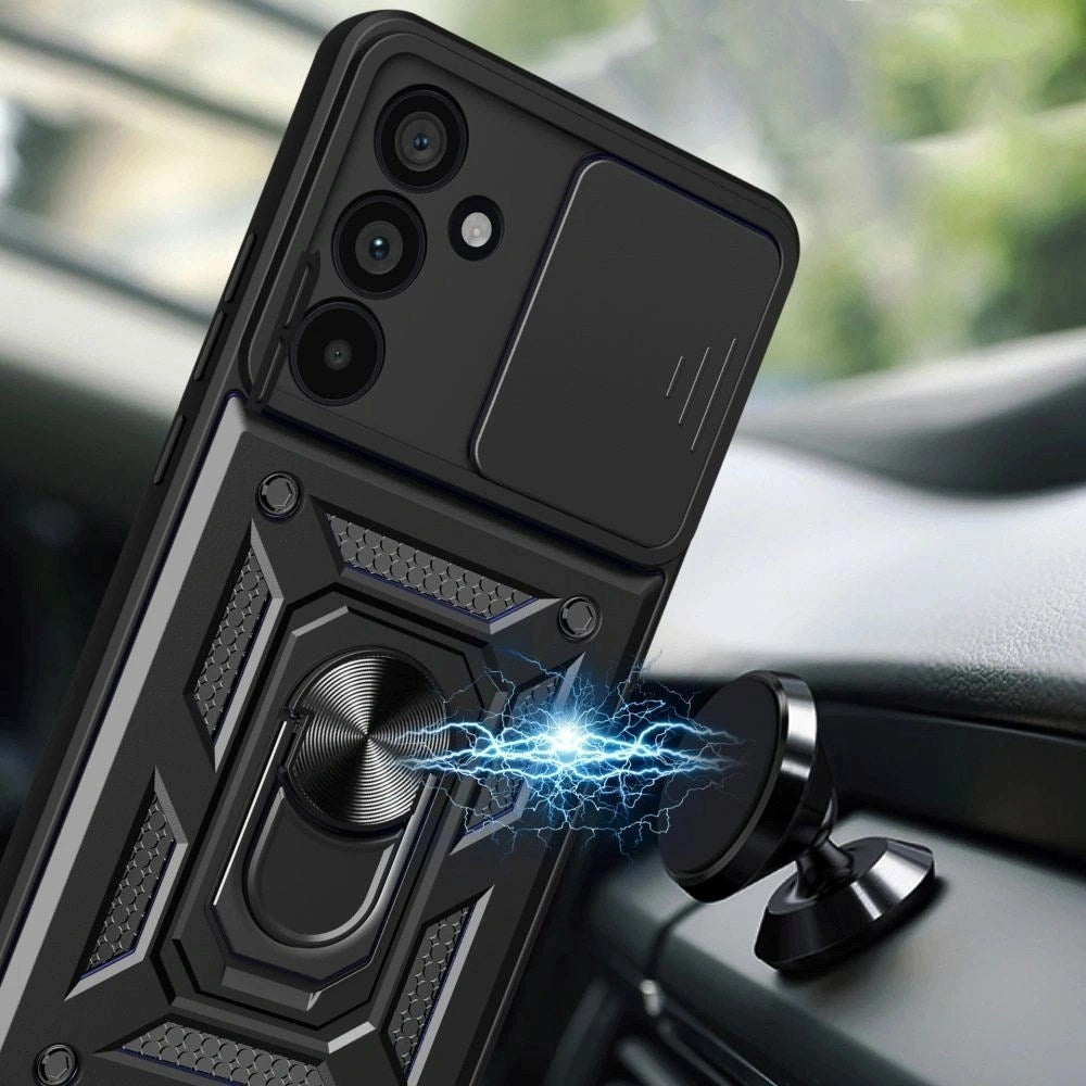 Samsung Galaxy A37 Tech-Protect Camshield Deksel med Magnetisk Ring & Stativfunksjon - Svart