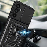 Samsung Galaxy A37 Tech-Protect Camshield Deksel med Magnetisk Ring & Stativfunksjon - Svart