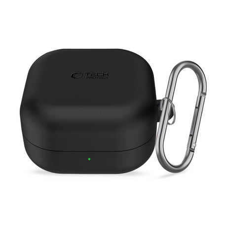 Samsung Galaxy Buds 4 / 4 Pro Tech-Protect Silikon Deksel m. Karabinkrok - Svart