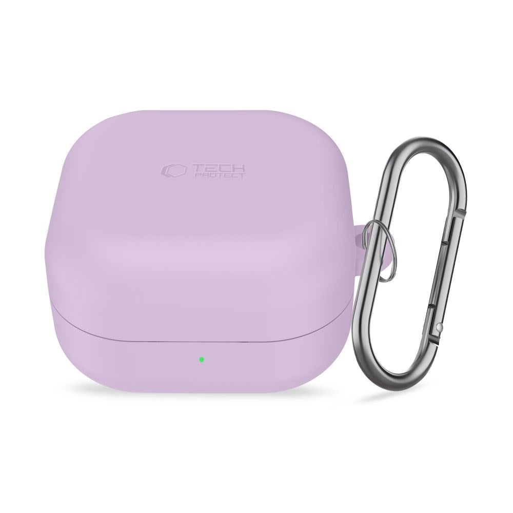 Samsung Galaxy Buds 4 / 4 Pro Tech-Protect Silikon Deksel m. Karabinkrok - Lilla