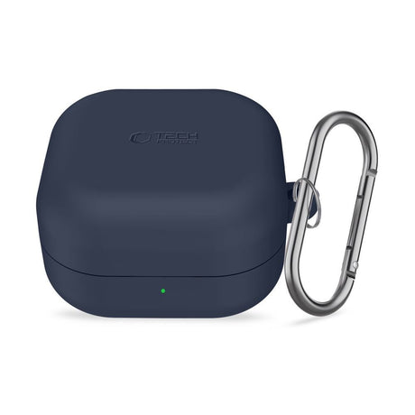 Samsung Galaxy Buds 4 / 4 Pro Tech-Protect Silikon Deksel m. Karabinkrok - Blå