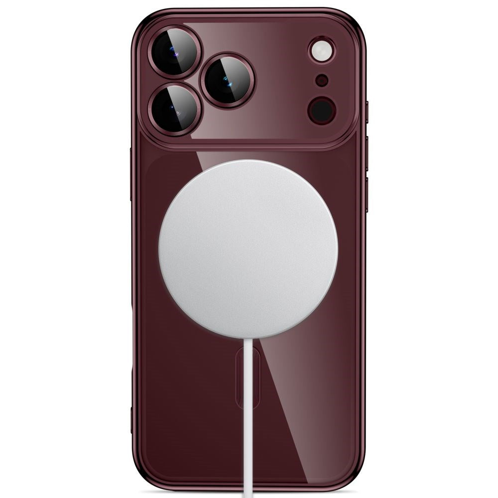 iPhone 18 Pro / 17 Pro Tech-Protect MagFlex Deksel - MagSafe Kompatibel - Burgundy / Gjennomsiktig
