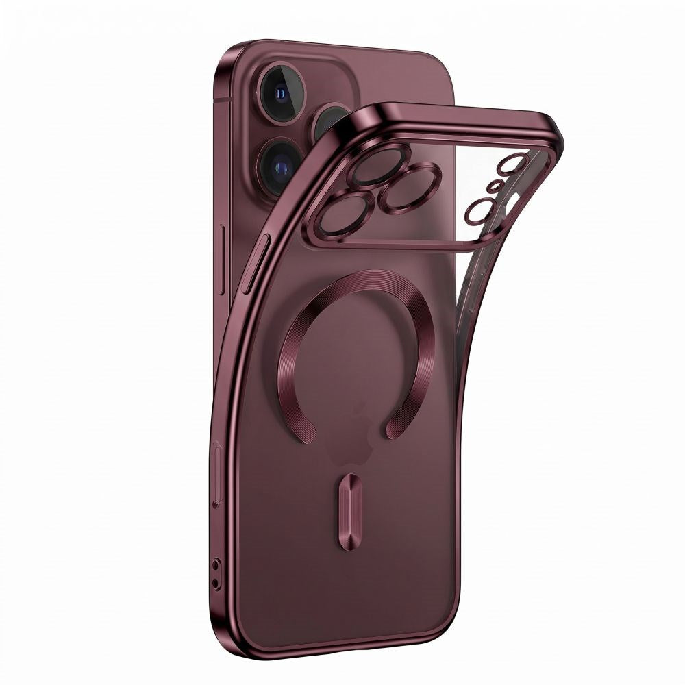 iPhone 18 Pro / 17 Pro Tech-Protect MagFlex Deksel - MagSafe Kompatibel - Burgundy / Gjennomsiktig
