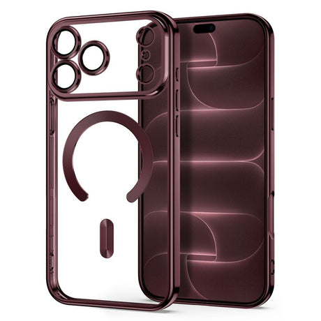iPhone 18 Pro Max / 17 Pro Max Tech-Protect MagFlex Deksel - MagSafe Kompatibel - Burgundy / Gjennomsiktig