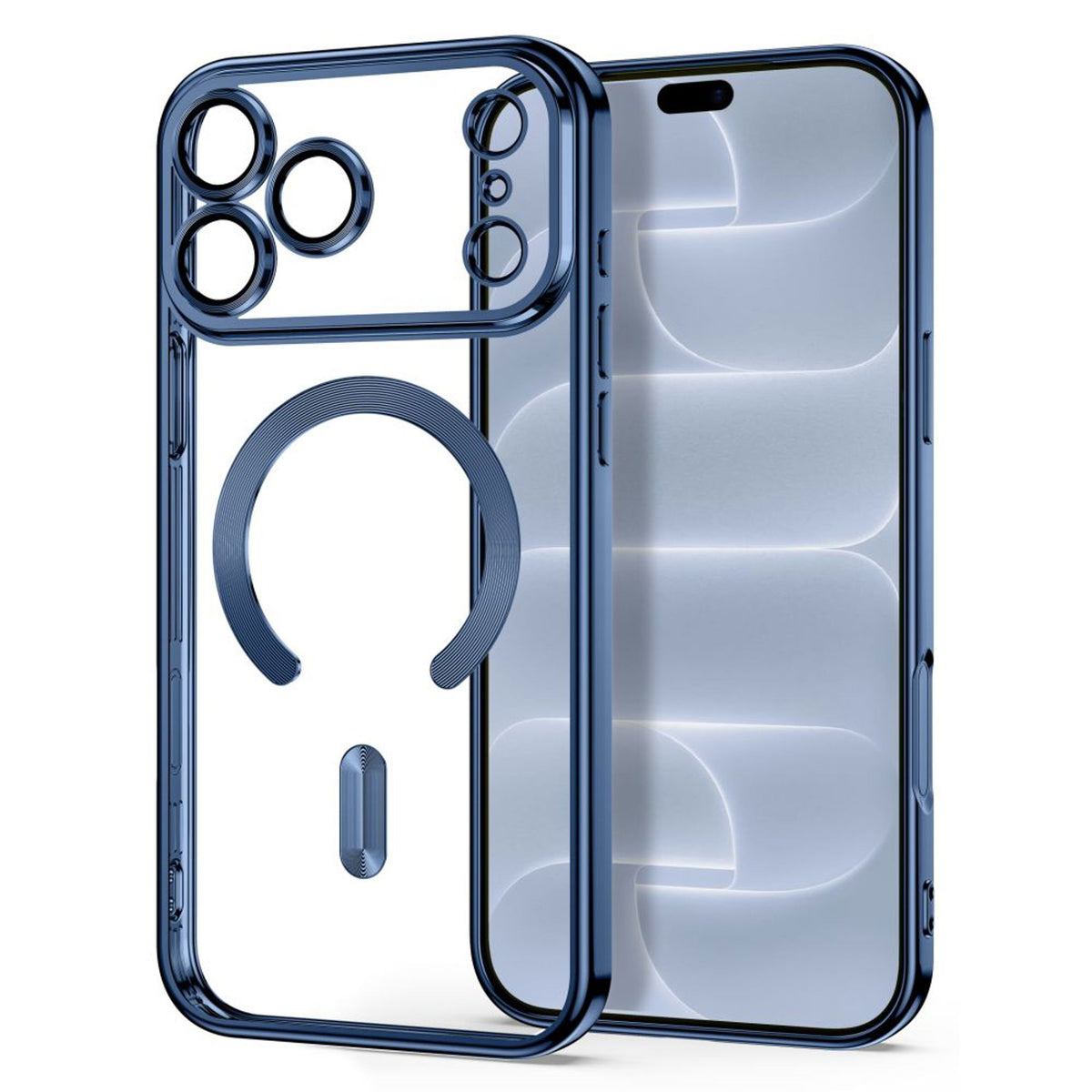 iPhone 18 Pro / 17 Pro Tech-Protect MagFlex Deksel - MagSafe Kompatibel - Blå / Gjennomsiktig
