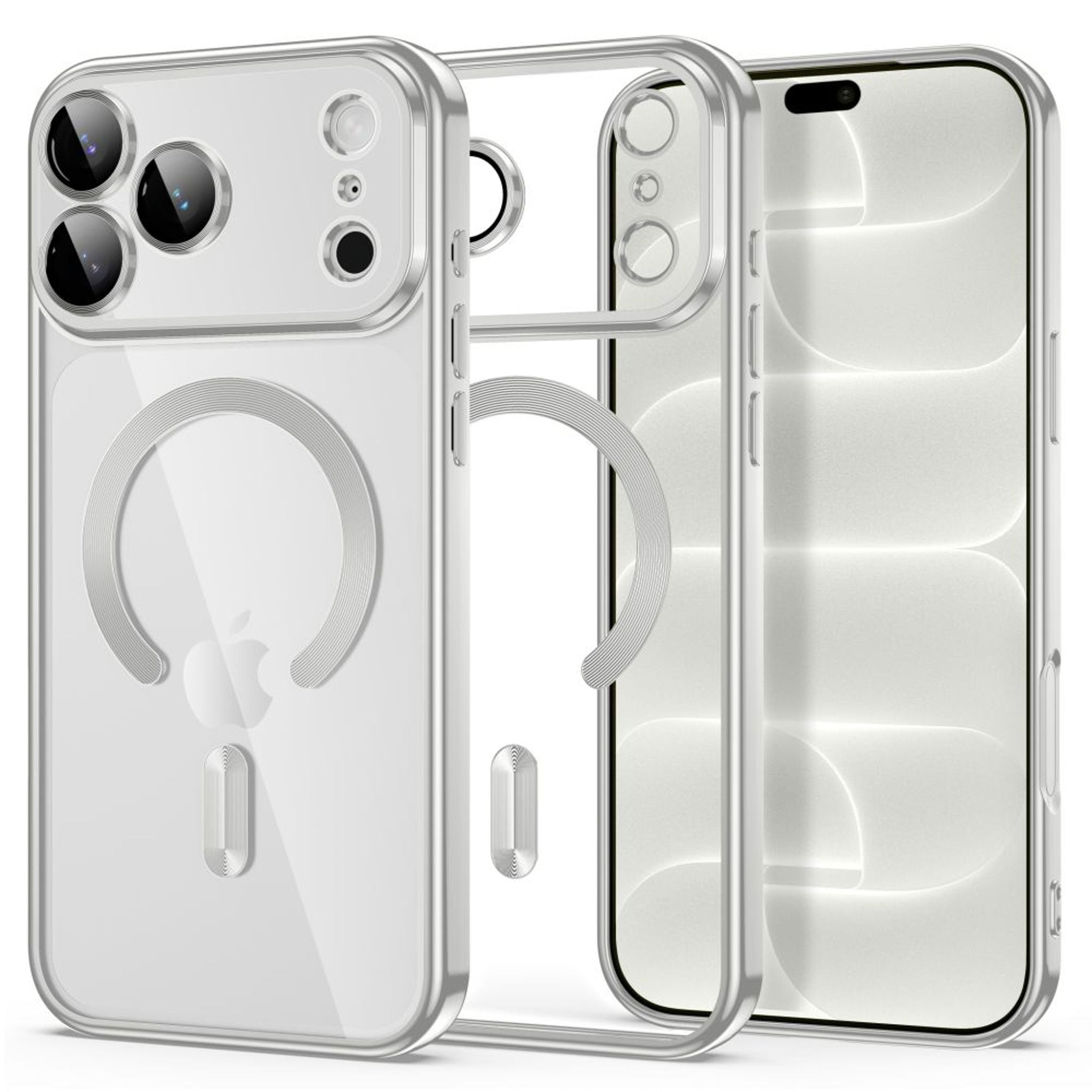 iPhone 18 Pro / 17 Pro Tech-Protect MagFlex Deksel - MagSafe Kompatibel - Sølv / Gjennomsiktig