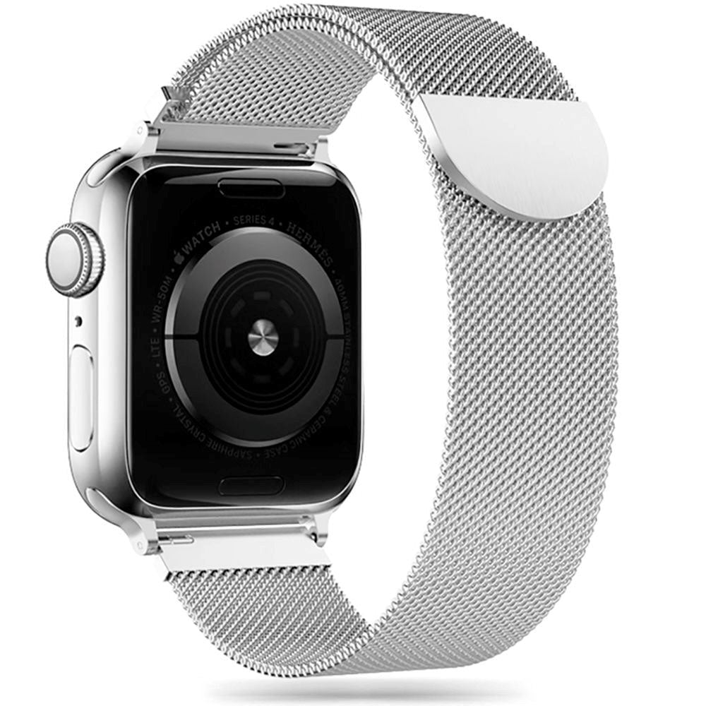 Apple Watch (42/44/SE/45/46/49mm) Tech-Protect Milanse Band Rustfritt Stål Reim - Sølv