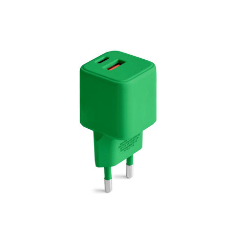 Colorum 30W Vegglader m. 1x USB-A & 1x USB-C - Green