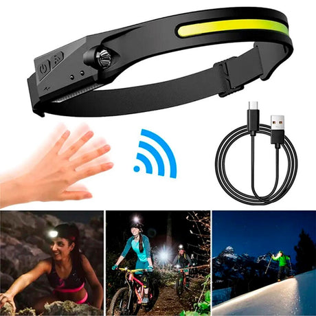 Hurtel LED Hodelykt med Sensor - Svart