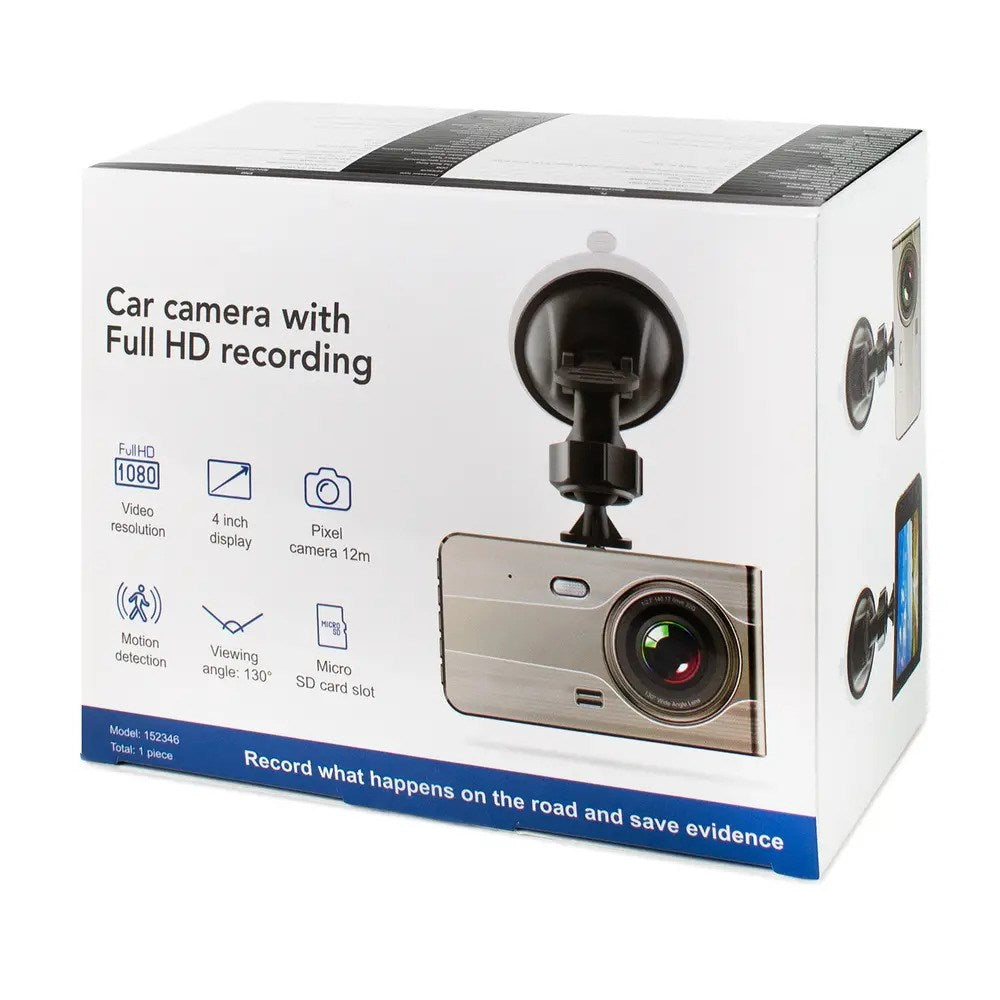 DVR979G Full HD Dashcam for Bil Hurtel med Ryggekamera - Beige