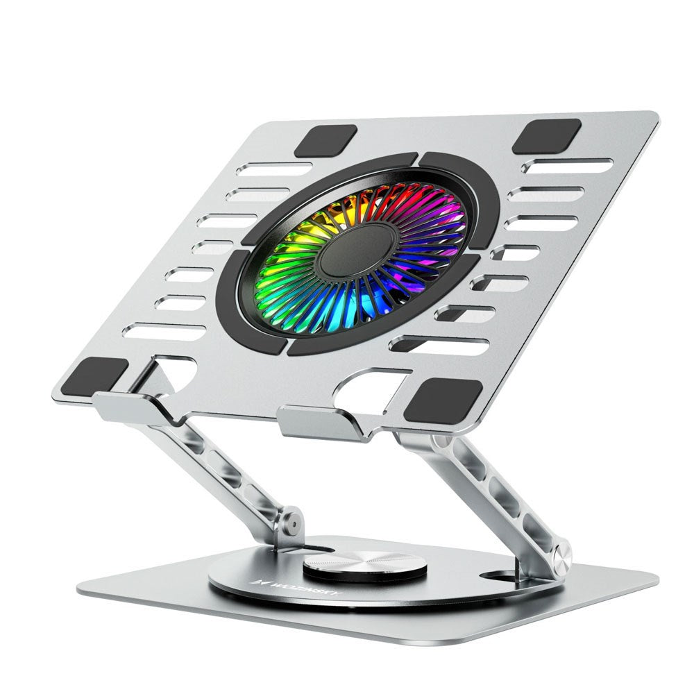 Wozinsky CoolBase Stativ for Bærbar PC / Nettbrett med RGB-Belysning & Kjøling – Grå