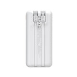 Wozinsky 20 000 mAh Powerbank med Innebygd USB-C & Lightning-Kabel - Hvit