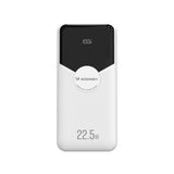 Wozinsky 20 000 mAh Powerbank med Innebygd USB-C & Lightning-Kabel - Hvit