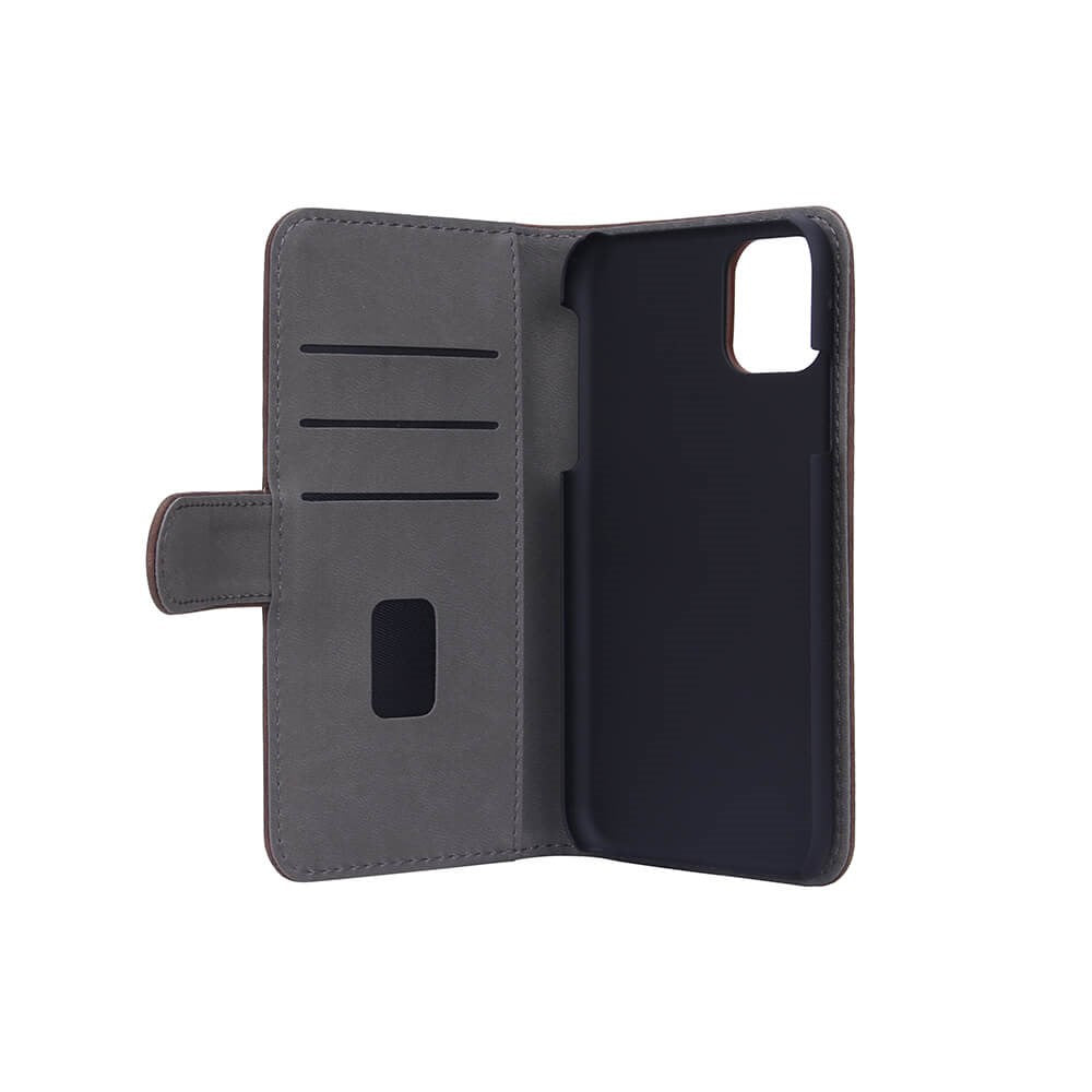 GEAR iPhone 11 Wallet - Flippdeksel i PU Skinn med Lommebok - Brun