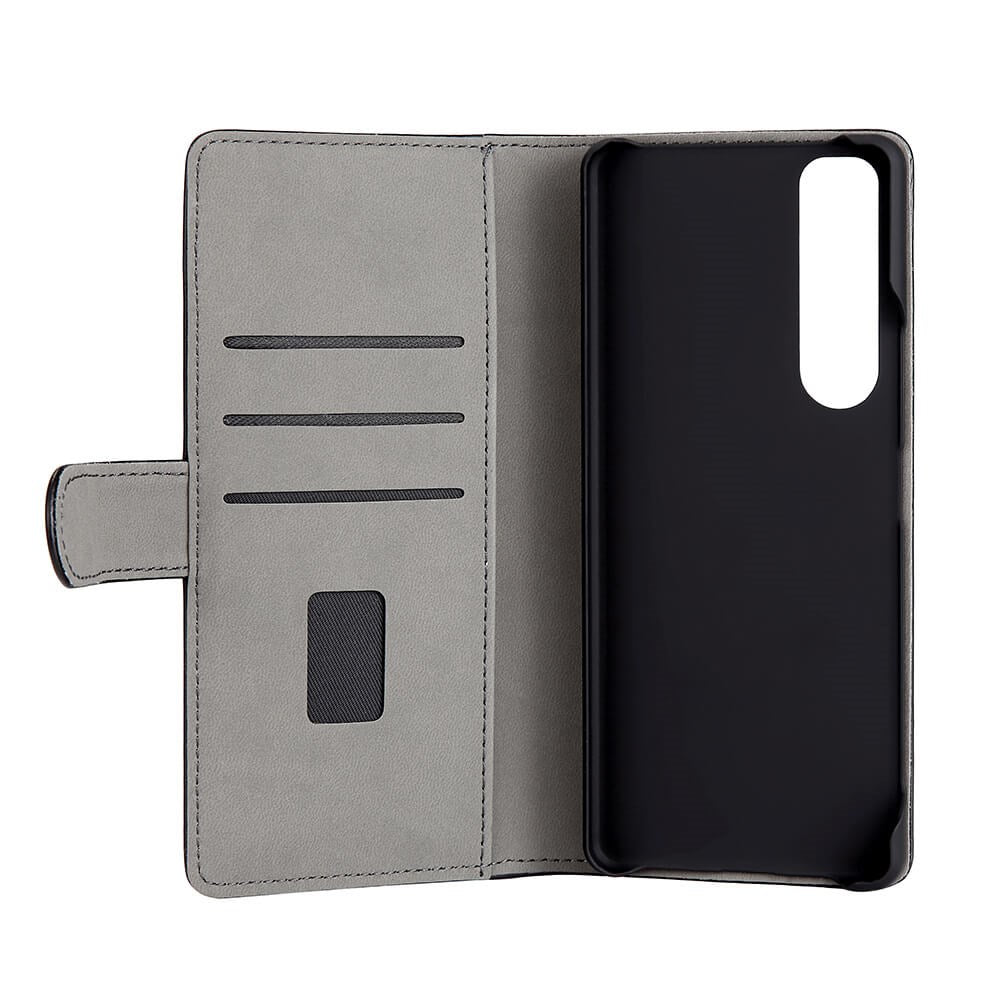 Sony Xperia 1 III GEAR Leather Wallet Deksel - Svart