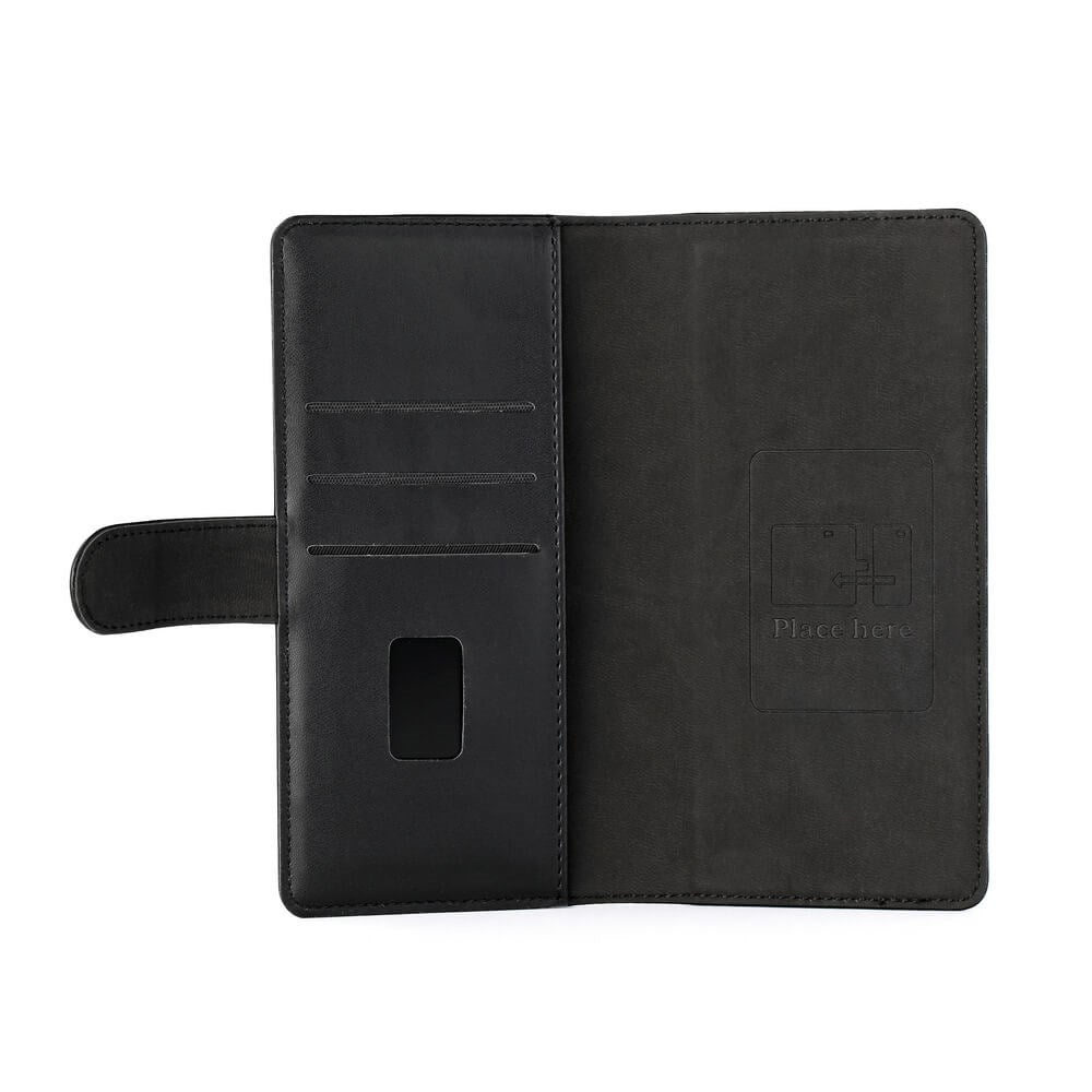 GEAR Wallet Universal Skinndeksel med Lommebok & Magnet Svart - (Maks. Mobil: 160 x 72 x 10 mm) Ikke utskjæring til kamera