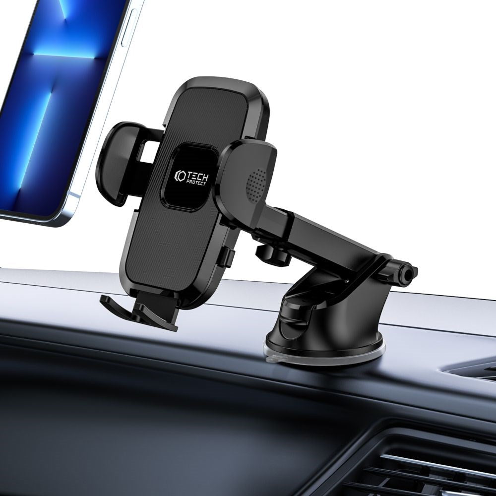 Tech-Protect V3 Mobiltelefonholder til bil - Dashboard / Frontrute - Maks Mobil: 60 x 95mm - Svart