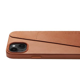 Mujjo iPhone 14 Plus Leather Wallet Deksel - Brun