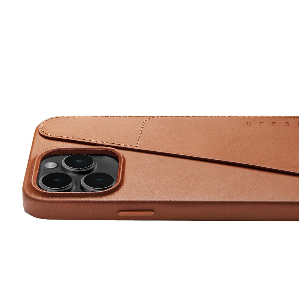 Mujjo iPhone 14 Pro Max Leather Wallet Deksel - Brun