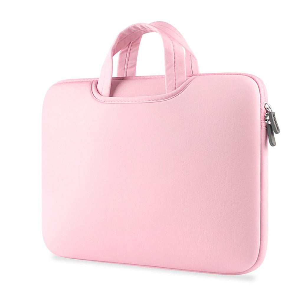 Tech-Protect Neopren MacBook / Laptop Sleeve 13-14" m. Håndtak og Ekstra Rom (34 x 25 cm) - Rosa