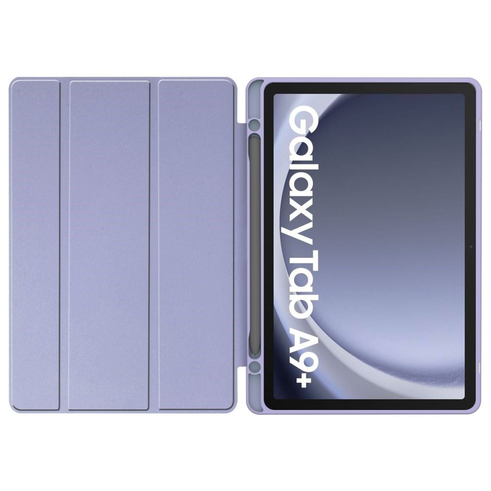 Samsung Galaxy Tab A9+ (Plus) Tech-Protect SC Hybrid Tri-fold Deksel - Violet Marble / Gjennomsiktig