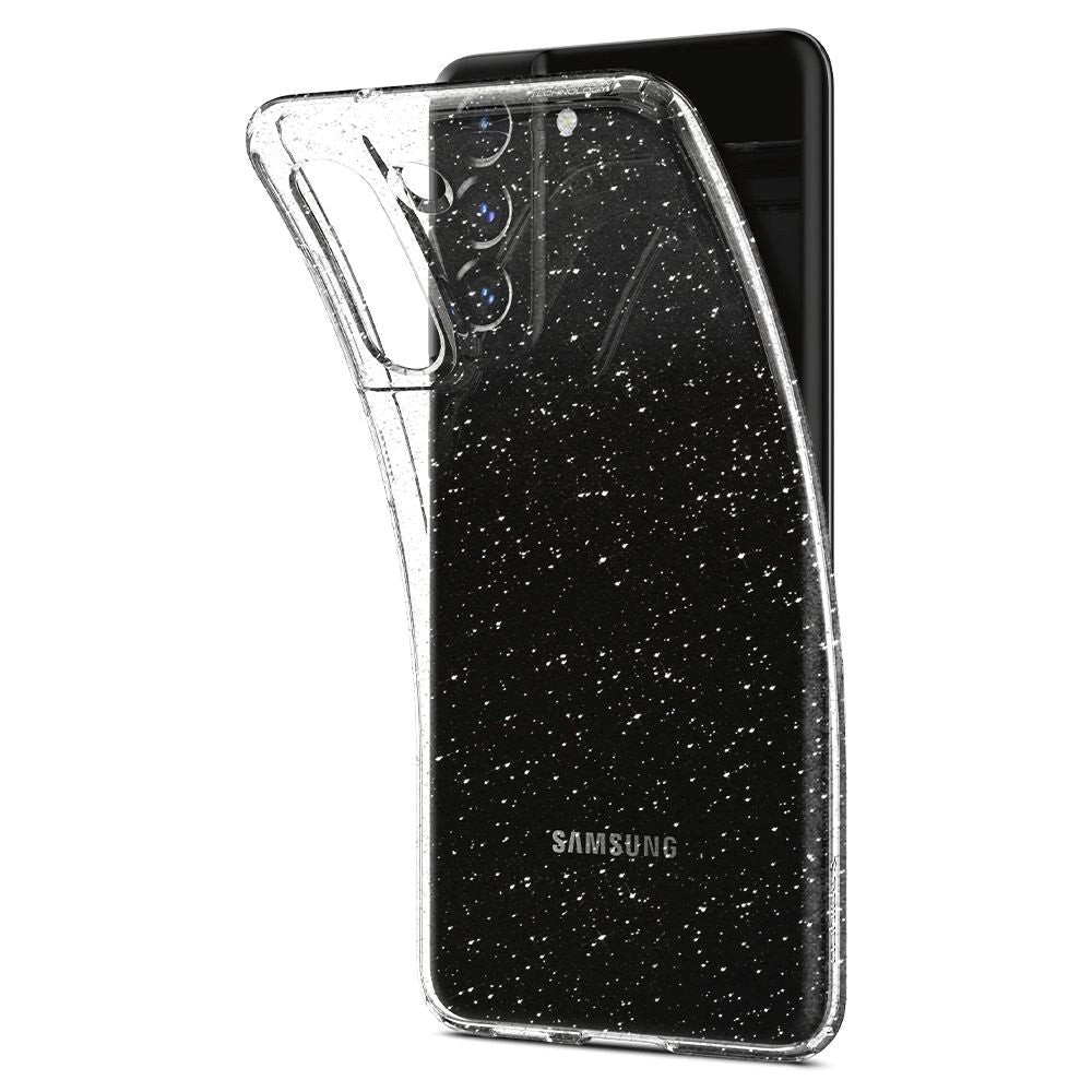 Spigen Samsung Galaxy S21 FE (5G) Liquid Crystal Glitter Deksel - Gjennomsiktig