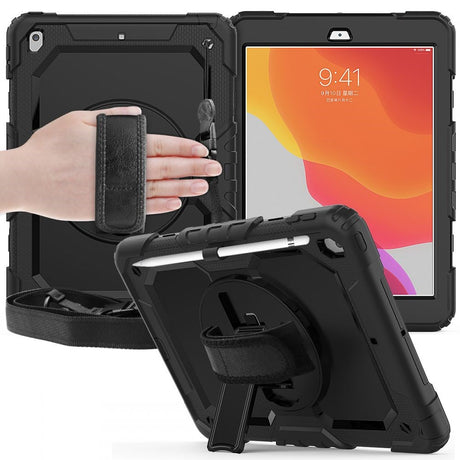 iPad 10.2" (2021 / 2020 / 2019) Tech-Protect Solid360 Case m. Skjermfilm & Skulderstropp Svart