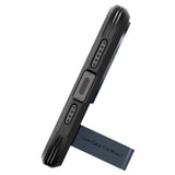 iPhone 15 Pro Spigen Tough Armor Deksel med Stativ - MagSafe-Kompatibelt - Metal Slate