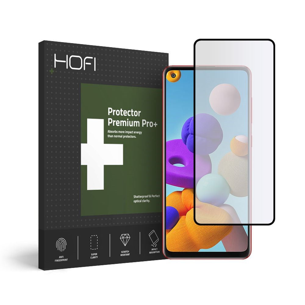 Hofi Premium Pro+ Samsung Galaxy A21s UltraFlex Full-Fit Skjermbeskytter - Svart