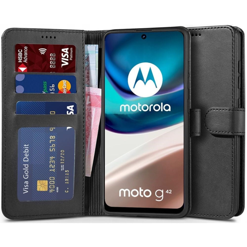 Motorola Moto G42 Tech-Protect Flip Deksel med Lommebok - Svart