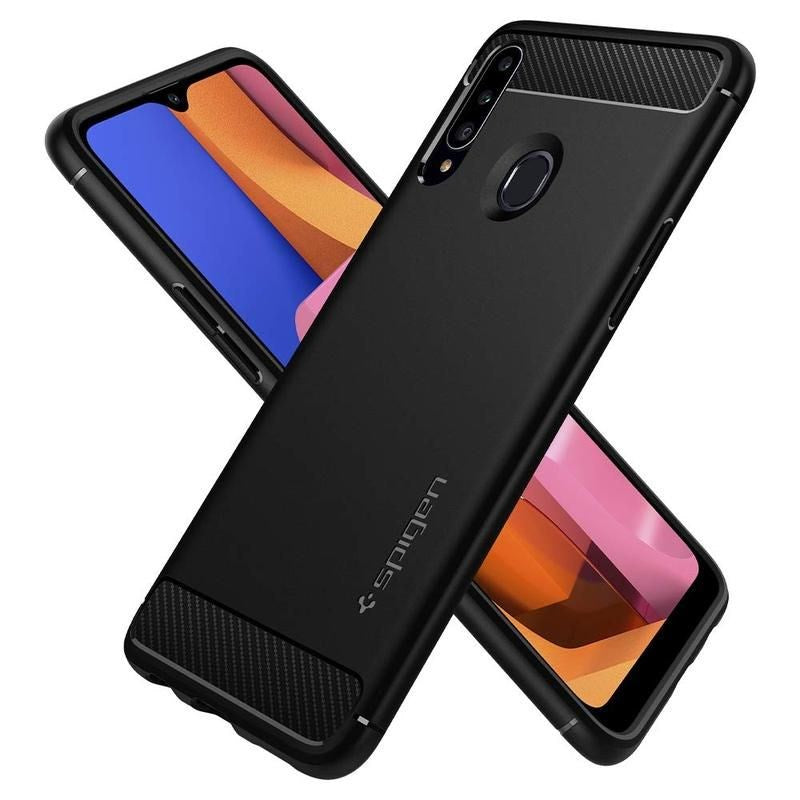 Samsung Galaxy A20s Spigen Rugged Armor Deksel Svart